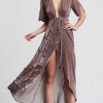 Reformation ๐๐ Bordeaux Velvet Wrap Maxi Dress ~ Pimms Small Photo 0