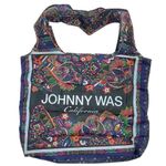 Johnny Was Reusable Shopper Tote Bag Foldable Abstract Floral Print Photo 0