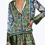 ZARA | Women's Paisley Scarf Blouse, size M Photo 0