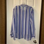 Jordan Woman Blue/White Striped Button Up Blouse size 1X Photo 6