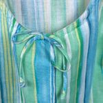 Linen Blend Blue Striped Sleeveless Tank Top From Hot Cotton S Size undefined Photo 2