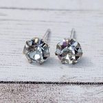 0.25" Clear Gem Stud Earrings For Pierced Ears Photo 0
