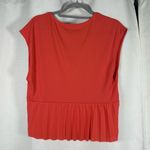 ZARA  VNeck Pleated Red Top Small Photo 1