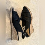 Bella Vita Bella‎ Vita Women’s black brown rope wedges strappy peep toe heel size 8M Photo 2