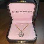 Juicy Couture Retro Pam & Gela N-Peace Sign Wish Necklace with Silver Crystals Photo 0