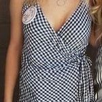 Revolve Gingham Wrap Romper  Photo 0