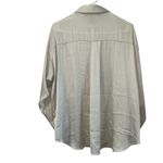 ZARA  Pearl White Satiny Button Down Shirt(Size Small) Photo 3