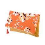 Rachel Pally  Zahara Reversible Clutch Spring‎ Floral Orange Boho Preppy Cottage Photo 2