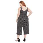 Torrid  Black White Stripe Rib Culotte Jumpsuit Belted Size 0 Photo 1