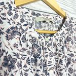 Loft Ann Taylor Pink & Gray Floral Button Front Belted A-Line Dress Size Medium Photo 3