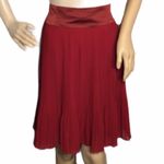 H&M Red Pleated Fit & Flare Skirt Satin Tulle 12 Photo 1