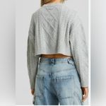 Bershka  Light Gray Cable Knit Cropped Sweater Photo 1