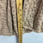 Valerie Bertinelli  Cardigan M Beige Open Knit Crochet Boho Neutral Minimalist Photo 4