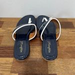 J. McLaughlin  Leslie Sandal 8.5 Navy‎ Patent Leather Thong Summer Nautical Strap Photo 6