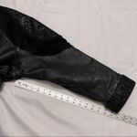 Liz Baker Black Tooled Leather/Suede Long Coat Photo 2