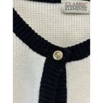 Classic Elements  vintage cardigan size S white black trim gold buttons capsule Photo 2