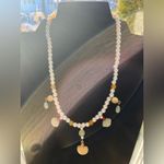 Elegant Handmade Pearl and Yellow and Greene Gemstone Necklace Photo 1