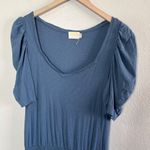 Nation Ltd Womens Thea Sweetheart puff sleeve Blue Smocked Waist Maxi Dress M Photo 2