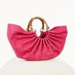 Cult Gaia ππ Banu Mini Tote Bag Raffia Half Moon ~ Qajar Rose Pink NWT Photo 6