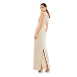 Mac Duggal 93603 Nude Sequined High Neck Sleeveless Column Gown Size 4 Photo 1