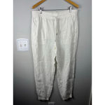 Athleta 100% Linen Jogger Pants White – Size L Photo 1