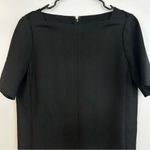 Lafayette 148 Black Cyra Lace Panel Square Neck Short Sleeve Shift Dress Medium Photo 3