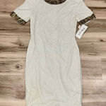 NEW Vintage Stenay 100% Silk Fitted White Gold Beaded Dress Women’s 8 Photo 0
