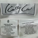 Vintage Kathy Che double collar fancy button lace front secretary blouse size 8 White Photo 4