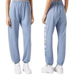 Madhappy  High Rise Graphic Print Cotton Terry Jogger Pants Blue Women's Small Photo 1