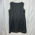 Dana Buchman NWOT women’s brownish gray metallic beaded floral sleeveless dress Photo 6