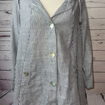 Jones New York Jones and Co New York NWT Jacket Medium Hooded‎ Linen Long sleeve Shirt Striped Photo 0