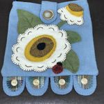 Cute handmade purse with appliqué floral with lining and pocket inside Photo 11
