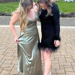 Green Satin Prom / Bridesmaid Dress Size M Photo 2