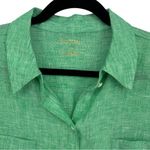 Lilly Pulitzer  Sea View Classic Linen Button Down Shirt Kelly Green Medium Photo 3