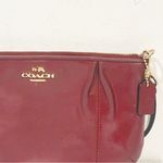 Coach Colette Leather Wristlet Clutch Red Multi Card Slots Photo 1