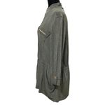 Chico's Chico’s Travelers Olive Slinky Knit Zip Jacket Drawstring Waist Size 2 Large Photo 2