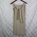 FP Beach Knit Wrap Maxi Skirt Beige Tie Waist Slit Casual Resort Photo 3