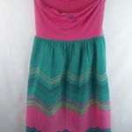 Roxy SJ Strapless Hi-Lo Block Print Dress Photo 3