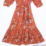 Eloquii NWT Elements Floral Print Midi Wrap Dress with Puff Sleeves, 16 Photo 5