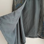 ZARA  Collection Velvet Floral Cardigan, Green/Blue, Size Medium Photo 7