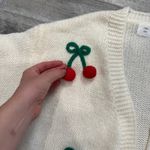 Anthropologie Luna Ivy ivory 3D cherry applique crop sweater cardigan XS G41 Photo 1
