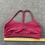 Lululemon Women Sports Bra 12 Red Heather Flow Y Nulu Striped Wireless Strap Size L Photo 2