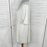 Urban Outfitters Linen Blend Babydoll Mini Dress Beige Small V Neck Button Photo 1