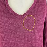 Anthropologie  Eri + Ali Maroon Waffle Knit Long Sleeve Top Photo 3