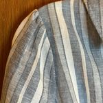 Fate Blue & White Striped Linen/Cotton Button Front Dress w/ Pockets & Tie Waist Photo 4