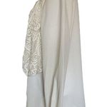 Vintage Lace Vest Blouse Size L Ivory White Long Sleeve Button Down 90s Size L Photo 6