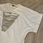 ILLord rhinestone ribbed v neck silver white cap sleeve dress plus size 3x NWT Photo 1