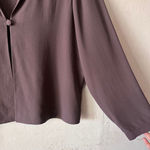 Eileen Fisher 100% Silk Open Front Single Button Jacket Top Mauve Purple M Photo 4