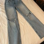 ZARA High Waisted Wide Leg Ripped Jeans Photo 0