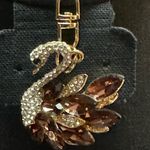 1pc Rhinestone Swan Keychain Elegant Animal Alloy Key Chain Ring Bag Backpack Brown Photo 2
